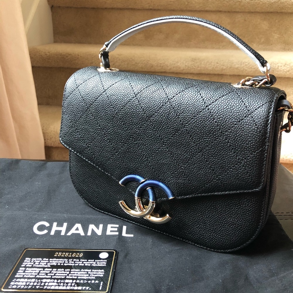 NEW & AUTHENTIC CHANEL BLACK CAVIAR PHW W RECEIPT